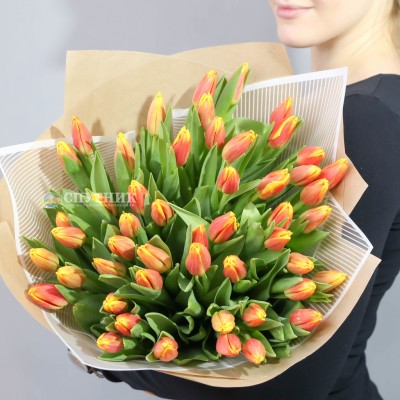 Букет тюльпаны красно-желтые 50 шт / 4'300 руб