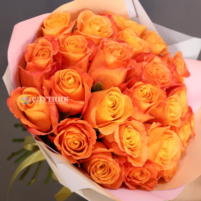 Розы Конфиденс, букет из оранжевых роз купить недорого в СПб